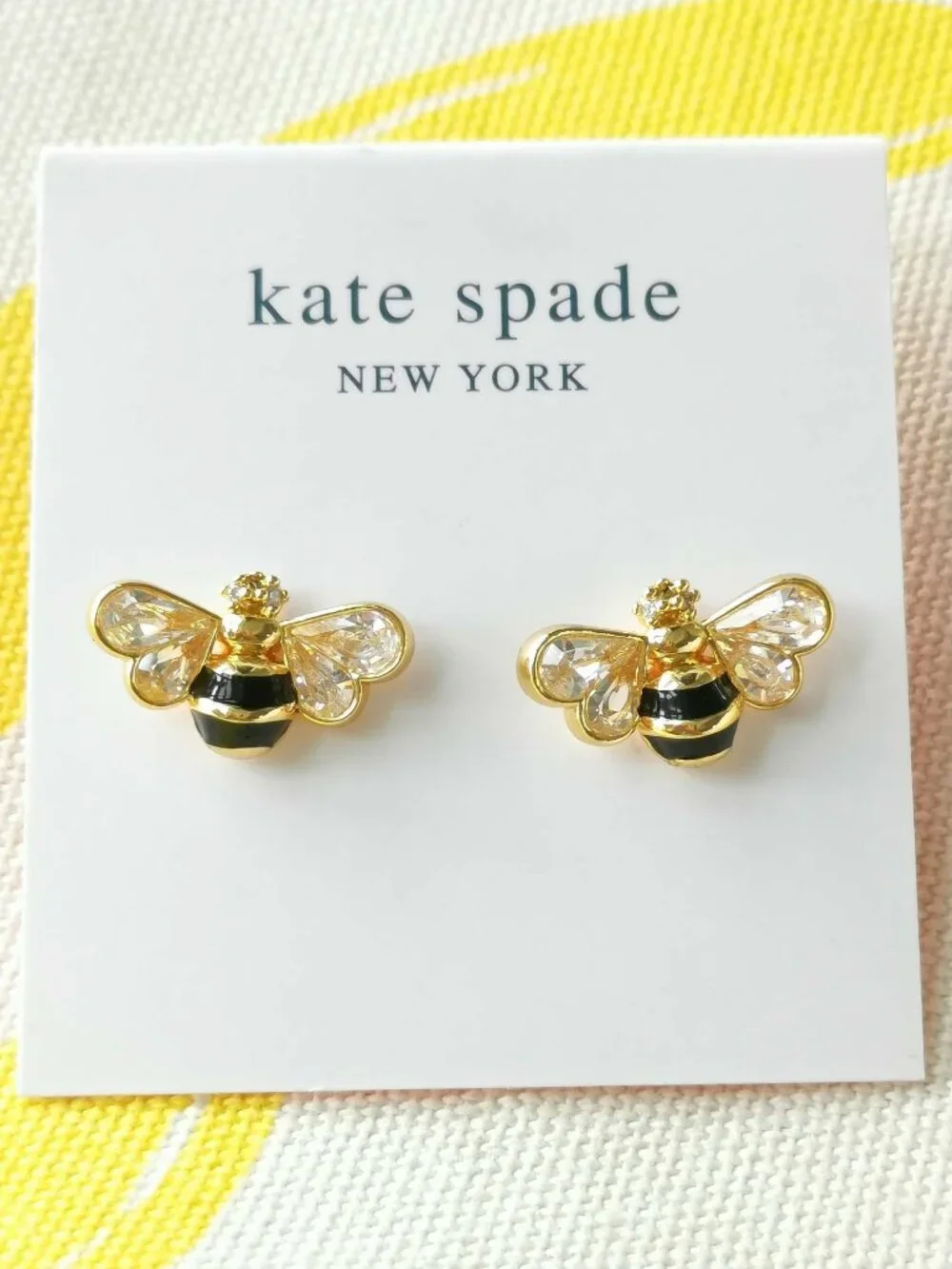 Kate Spade all abuzz stone bee stud earrings - Gold & black